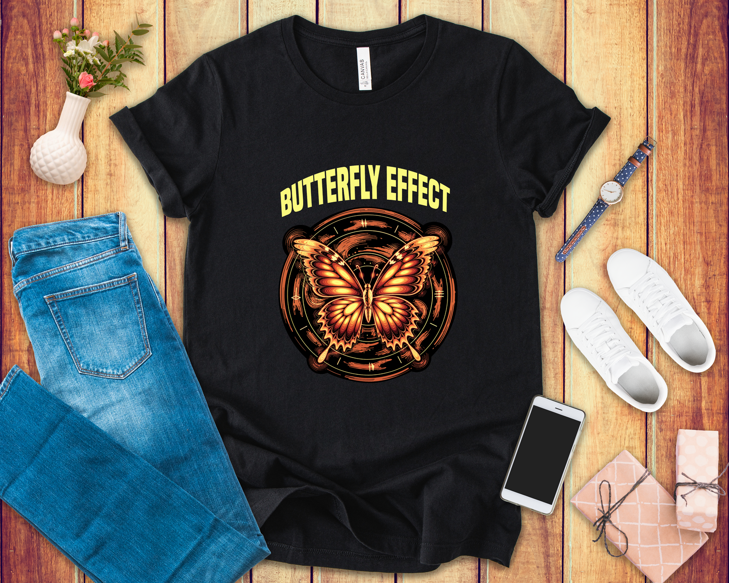 Warning Butterfly Effect Ahead Tee, Sci-Fi Chaos Shirt, Time Shift Graphic Tee, Multiverse Humor Top, Cause and Effect Gift