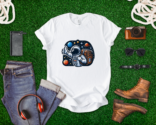 Astronaut Galaxy Hitchhiker T-Shirt – Cosmic Adventure in Space