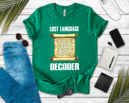 Lost Language Decoder Tee, Ancient Code Shirt, Linguistics Nerd Top, Script Symbol Graphic, Historian Puzzle Gift