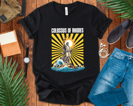 Colossus of Rhodes Club Tee, Ancient Wonder Shirt, Statue Tribute Top, Greek History Graphic Tee, Mythical Landmark Gift