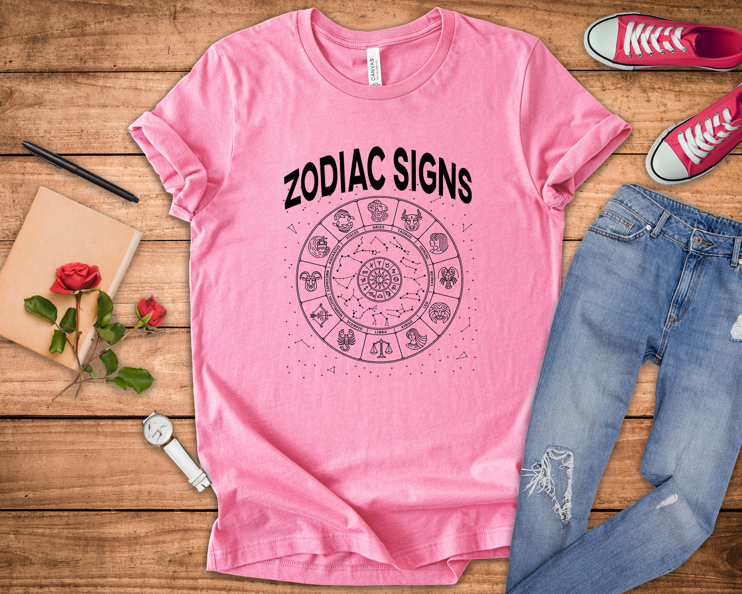 The Zodiac and the Stars Tee, Astrology Graphic Shirt, Celestial Alignment Top, Horoscope Energy Tee, Cosmic Belief Gift