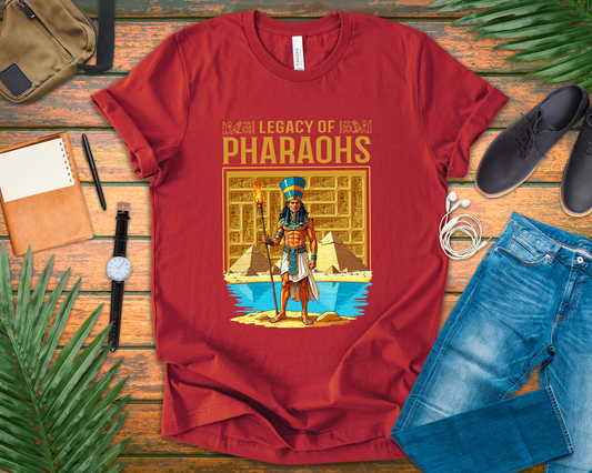 Legacy of Pharaohs Tee, Egyptian History Shirt, Ancient Kings Graphic Tee, Pyramid Power Top, Royal Heritage Gift
