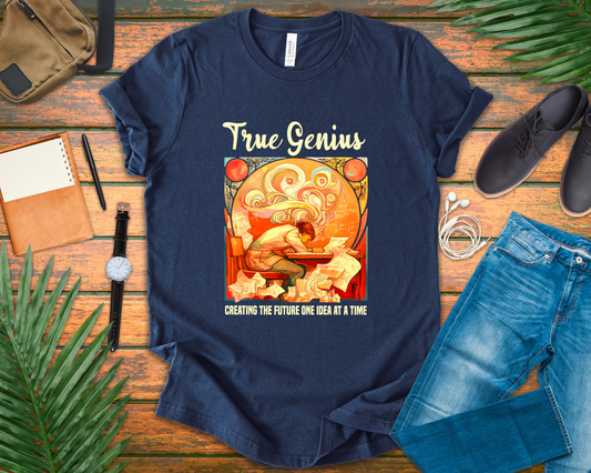 Genius at Work Tee, Smart Humor Shirt, Academic Energy Top, Funny Intelligence Graphic Tee, Clever Nerd Gift