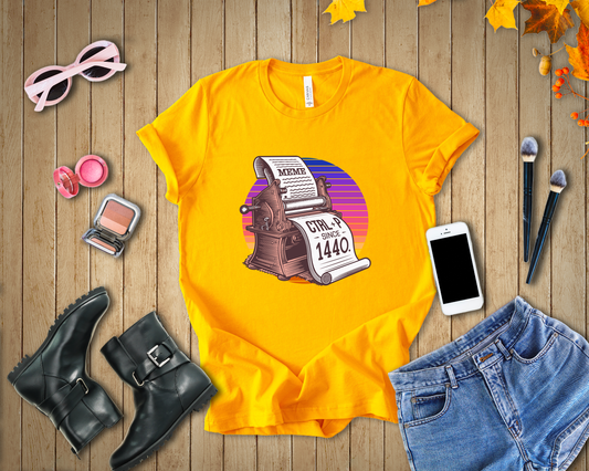CTRL + P Since 1440 Tshirt – The Printing Press Meme Edition