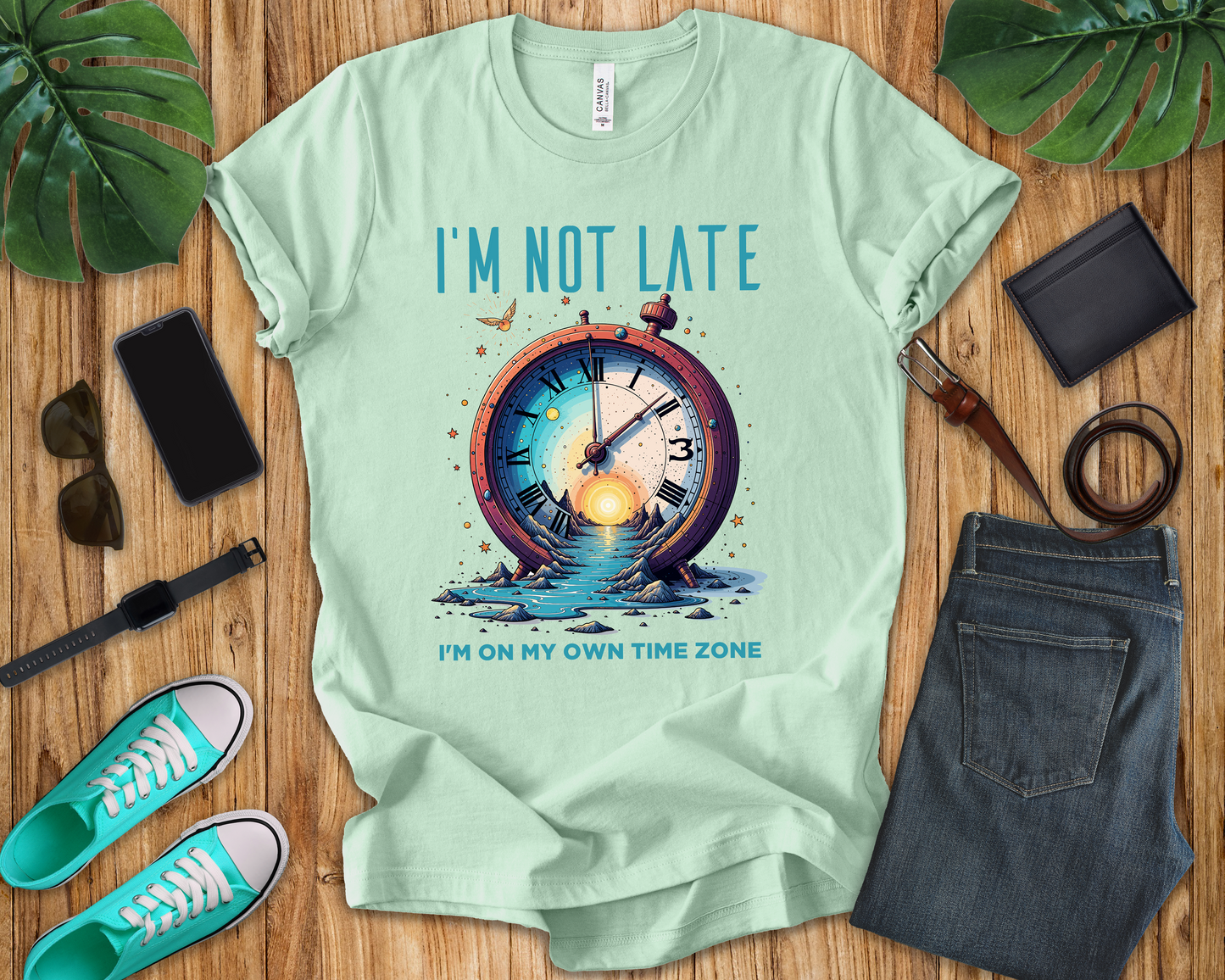 I’m Not Late I’m On My Own Time Zone Tee, Funny Punctuality Shirt, Personal Clock Humor Tee, Fashionably Late Top, Schedule Rebel Gift