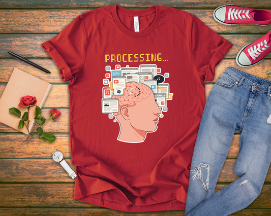 My Brain Has Too Many Tabs Open Tee, Mental Overload Shirt, Funny Multitask Graphic Tee, Chaotic Mind Humor Top, Relatable Gift