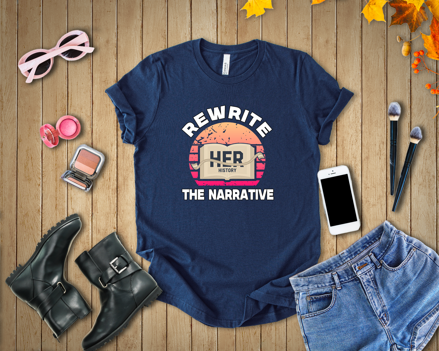 Rewrite The Narrative – HER History Open Book Empowerment Graphic T-Shirt