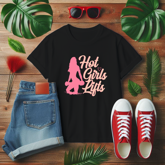 Hot Girl Lifting Shirt, Strong Women Fitness Tee, Gym Motivation T Shirt, Confident Workout Apparel, Barbell Babe Graphic Top