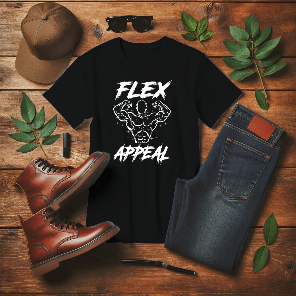 Flex Appeal Shirt, Bodybuilding Strength Tee, Muscle Gym Graphic T Shirt, Fitness Training Apparel, Lifting Workout Top