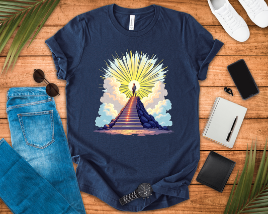 Believe Receive Achieve Inspirational Sunrise Stairway Success T-Shirt