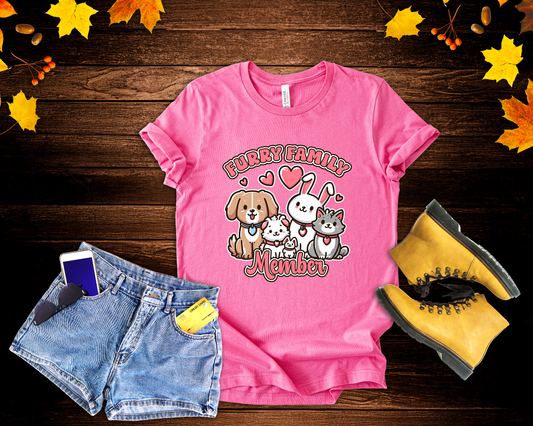 Furry Family Member | Group of Pets Graphic T-Shirt
