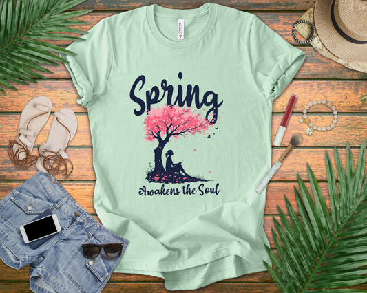 Flourish and Thrive Tee, Positive Growth Shirt, Spring Bloom Top, Empowering Nature Quote Tee, Floral Energy Gift Tee