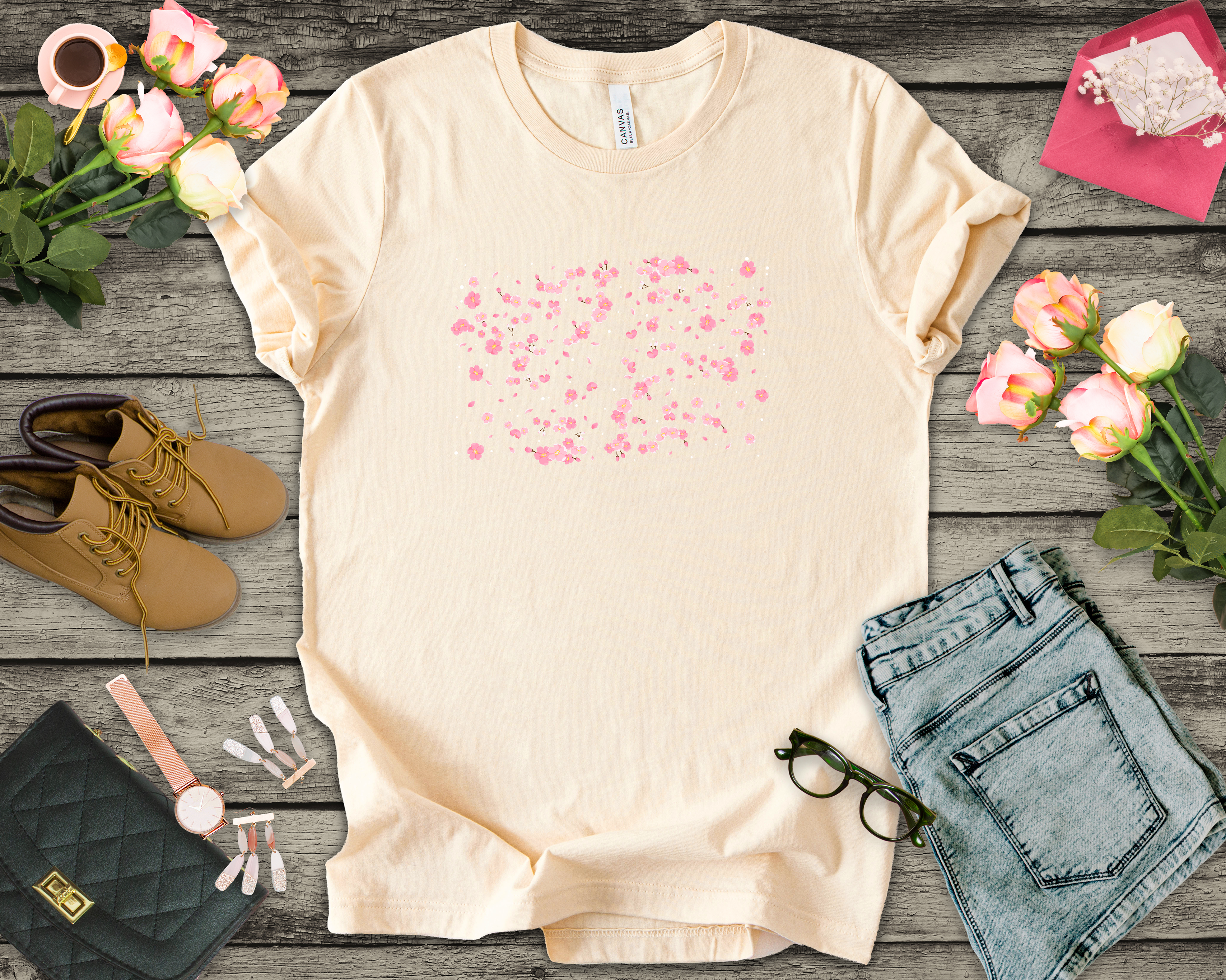 Nature's Confetti Tee, Floral Celebration Shirt, Spring Bloom Top, Joyful Petal Graphic, Earth Party Tee