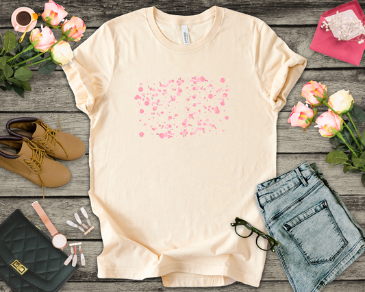 Nature's Confetti Tee, Floral Celebration Shirt, Spring Bloom Top, Joyful Petal Graphic, Earth Party Tee