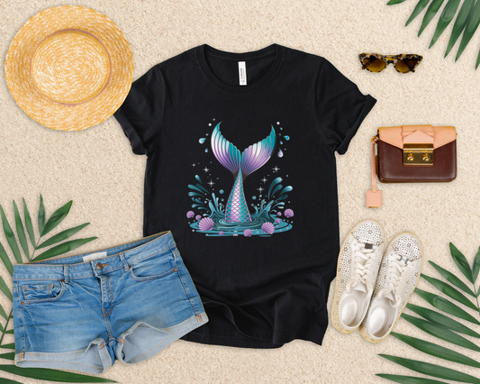 Mermaid Energy – Diving Mermaid Hip to Tail Graphic T-Shirt