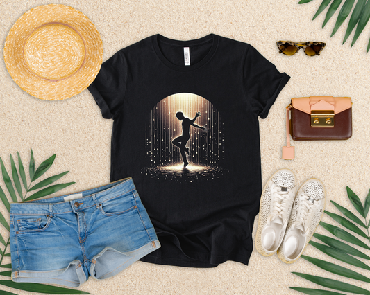 Rain and Radiance Inspiring Silhouette Dance Through the Storm T-Shirt