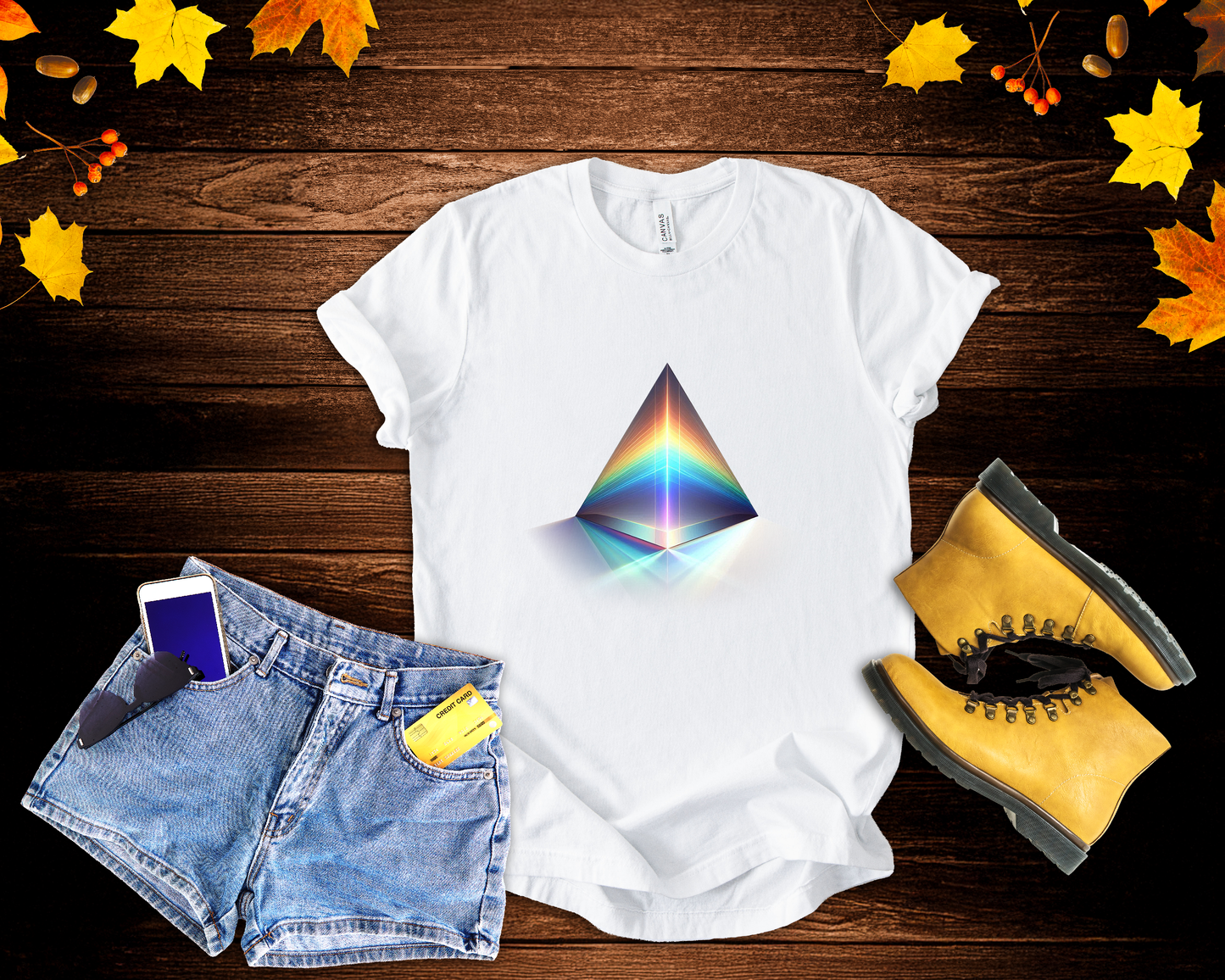Prism Reflection Light Spectrum Art T-Shirt
