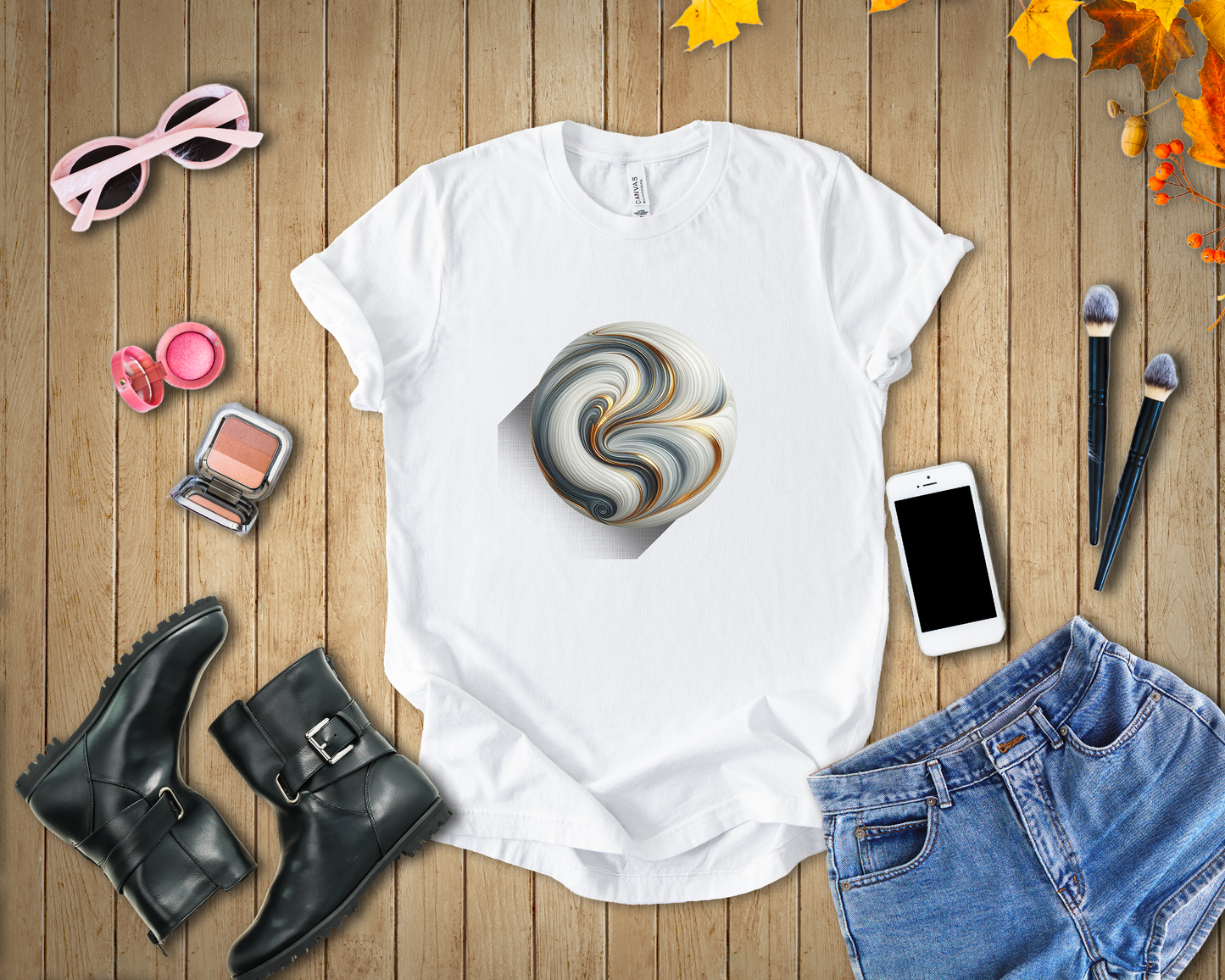 Liquid Marble – Flowing Marble Effect Abstract Graphic T-Shirt