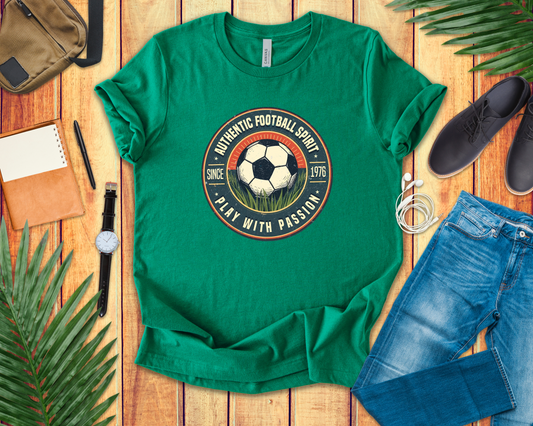 Retro Soccer Badge Tee, Vintage Football Graphic Shirt, Classic Sports Fan Top, Game Day Retro Look, Soccer History Gift Shirt