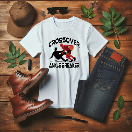Crossover Ankle Breaker Shirt, Basketball Motion Graphic Tee, Fast Break Dribble T Shirt, Sports Highlight Apparel, Court Domination Top