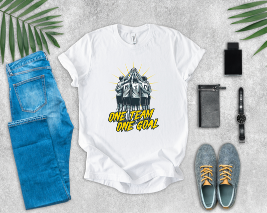 One Team One Goal – Team Huddle Unity Graphic T-Shirt