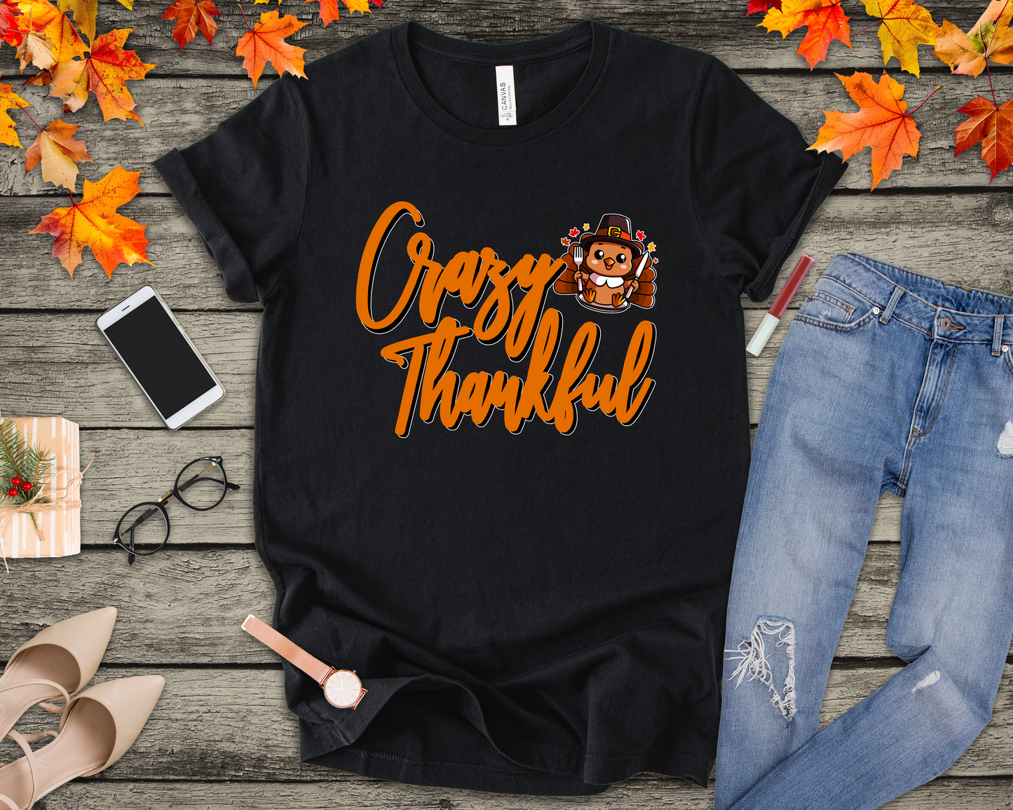 Crazy Thankful Baby Turkey T-Shirt