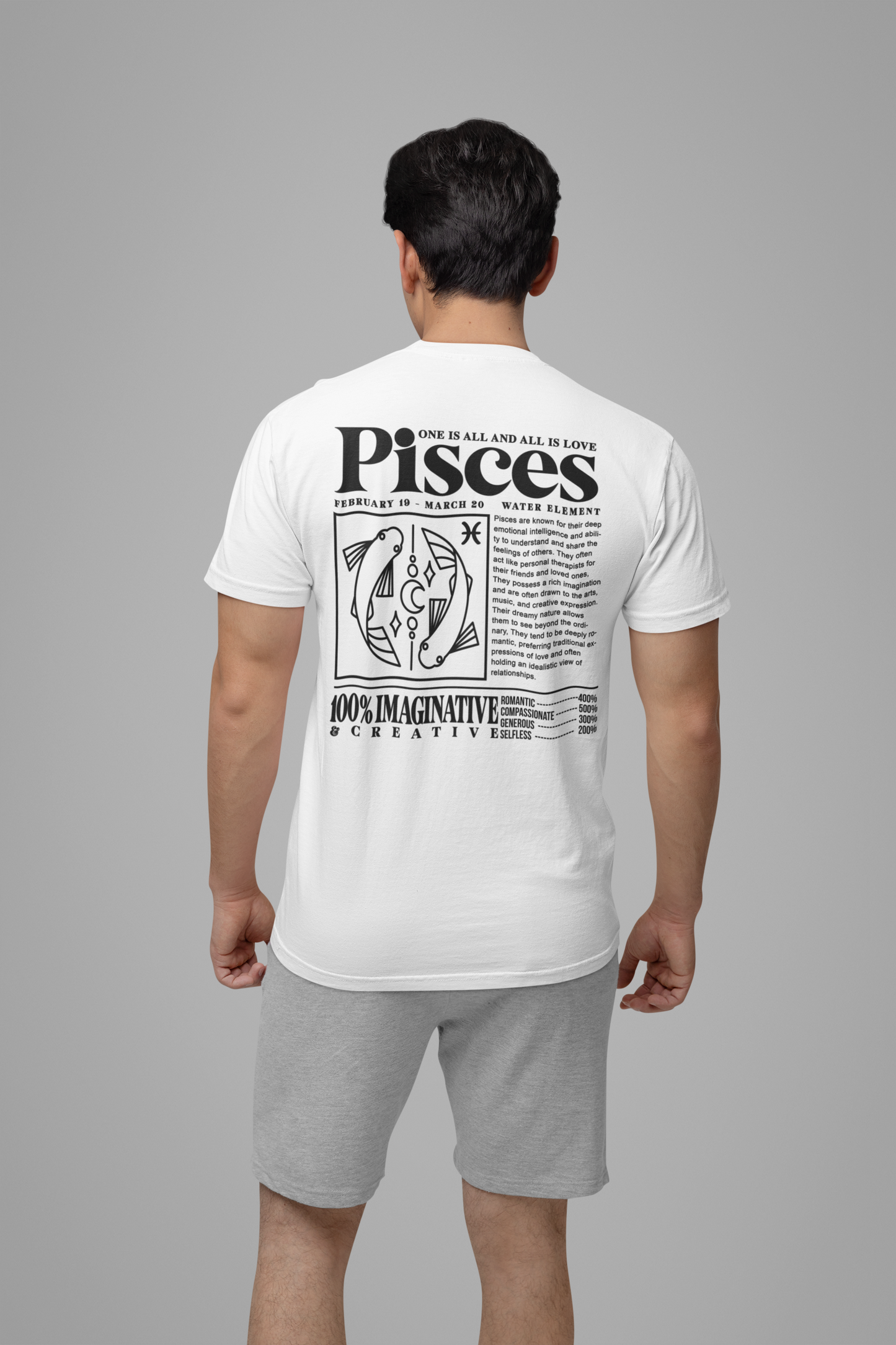 Pisces Zodiac T-Shirt – One Is All and All Is Love Water Element