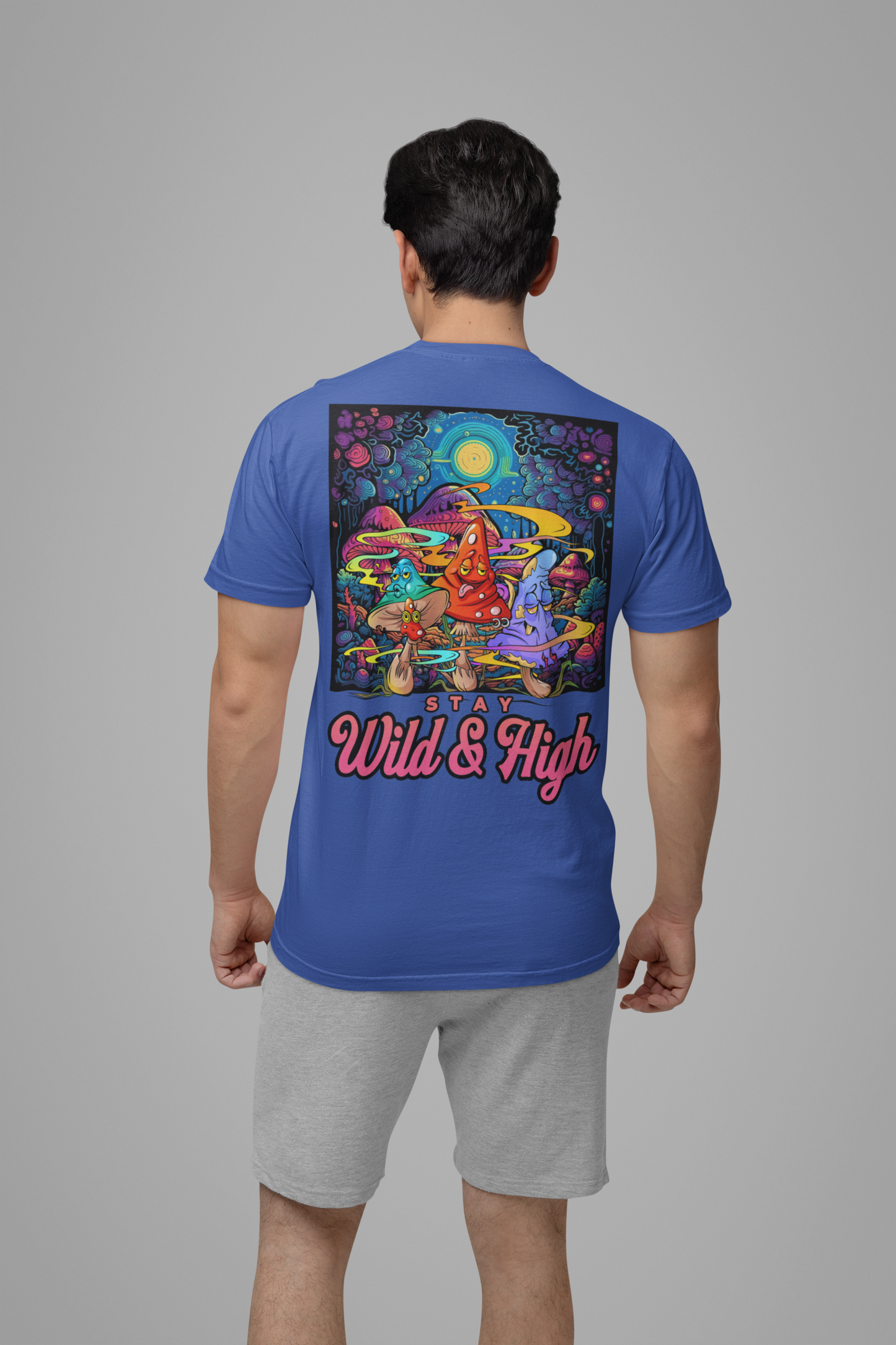 Psychedelic Mushroom Wizard Stay Wild & High T-Shirt