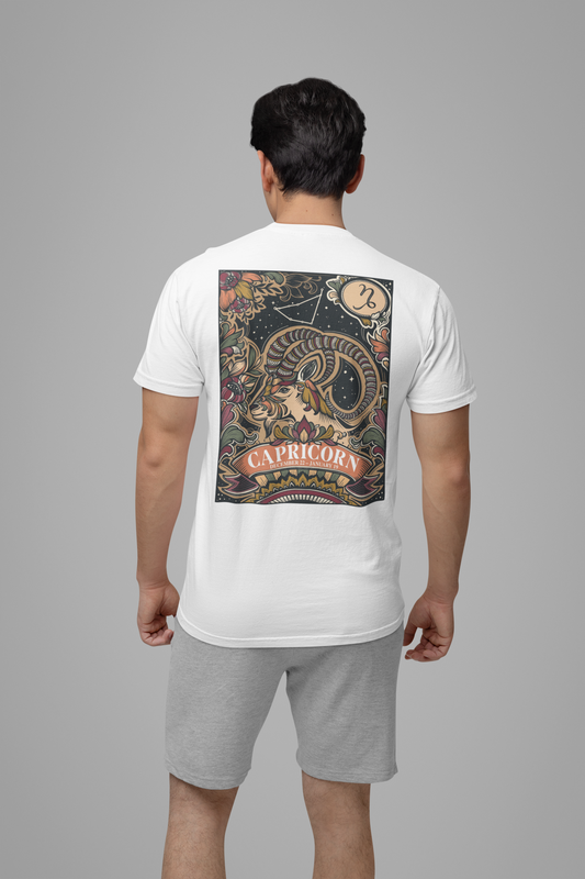 Capricorn Constellation & Floral Zodiac T-Shirt – December 22 to January 19