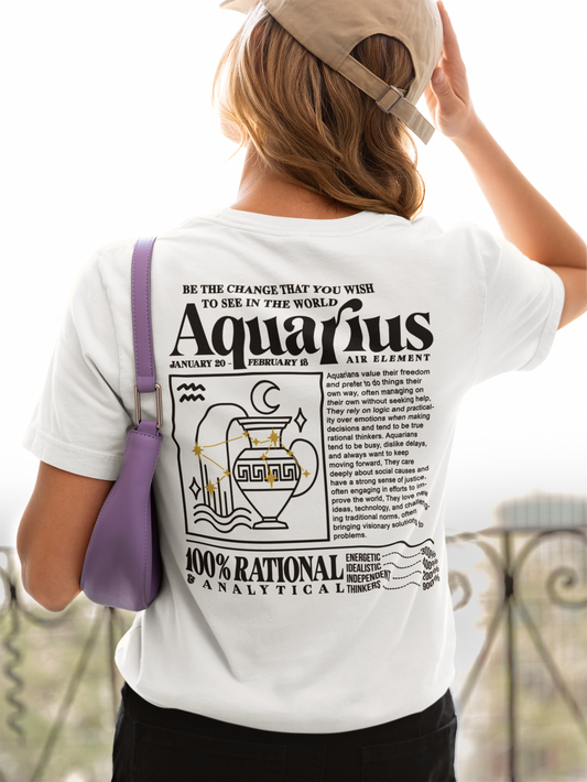 Aquarius Zodiac T-Shirt – Be the Change Air Element
