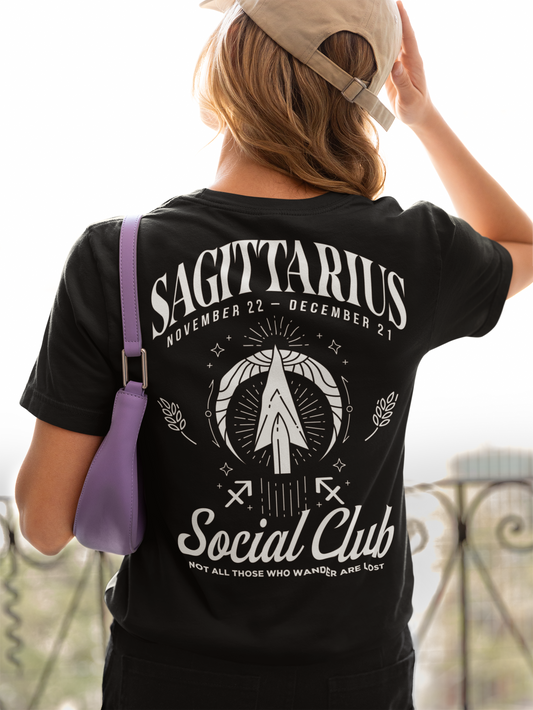 Sagittarius Social Club T-Shirt – Not All Those Who Wander Are Lost