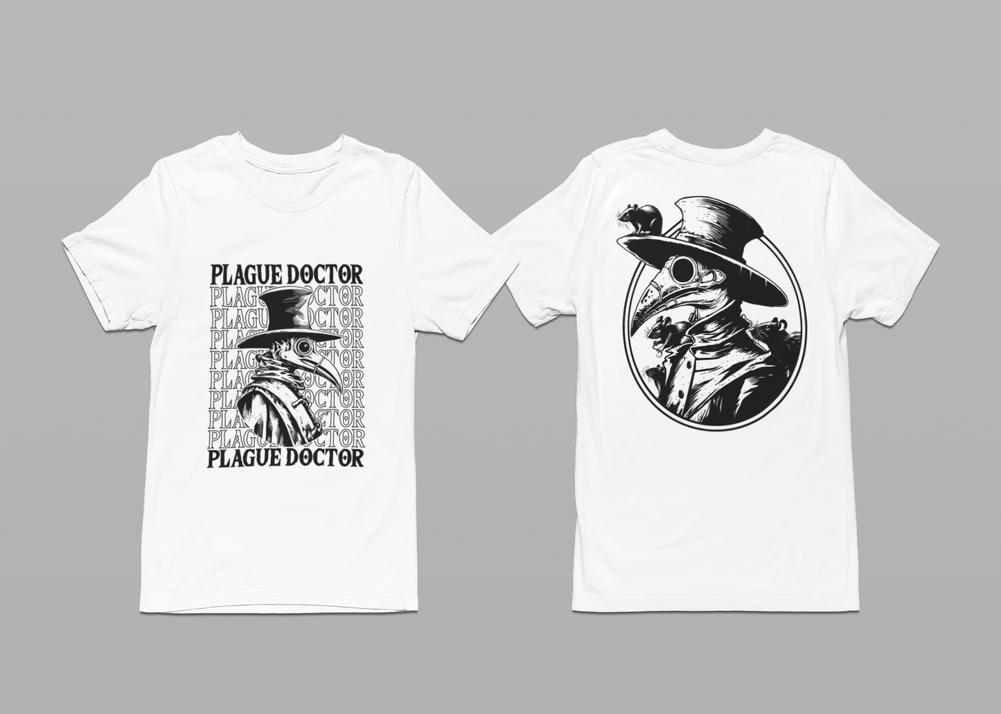 Plague Doctor Beaked Mask Rats Horror T-Shirt