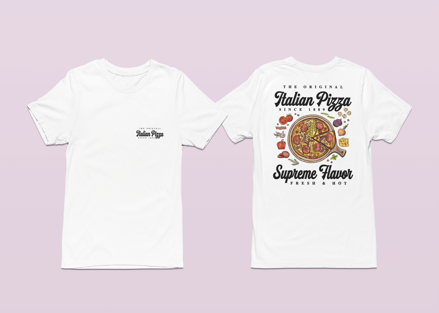 The Original Italian Pizza T-Shirt – Supreme Flavor with Classic Ingredients Graphic