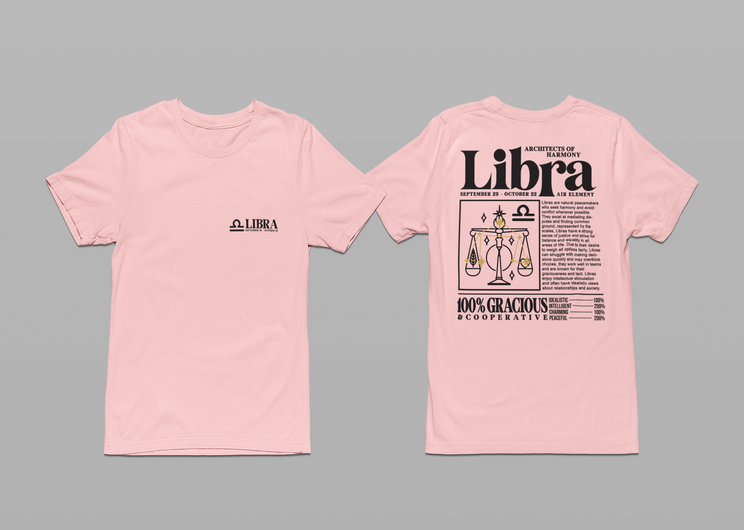 Libra Zodiac T-Shirt – Architects of Harmony Air Element