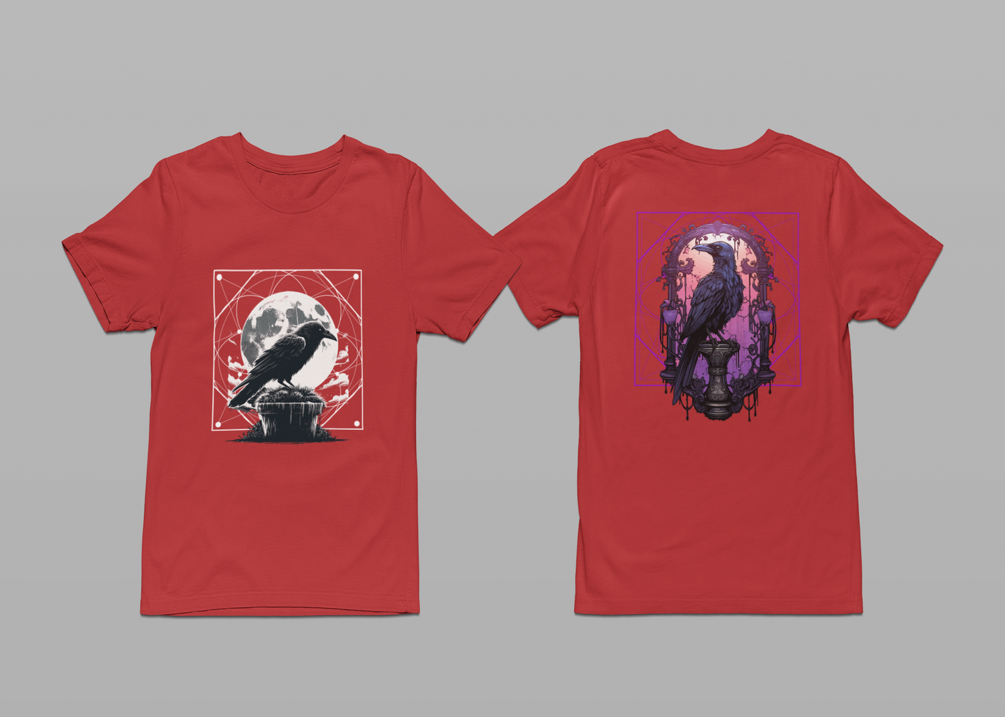 Moonlit Crow Purple Night T-Shirt