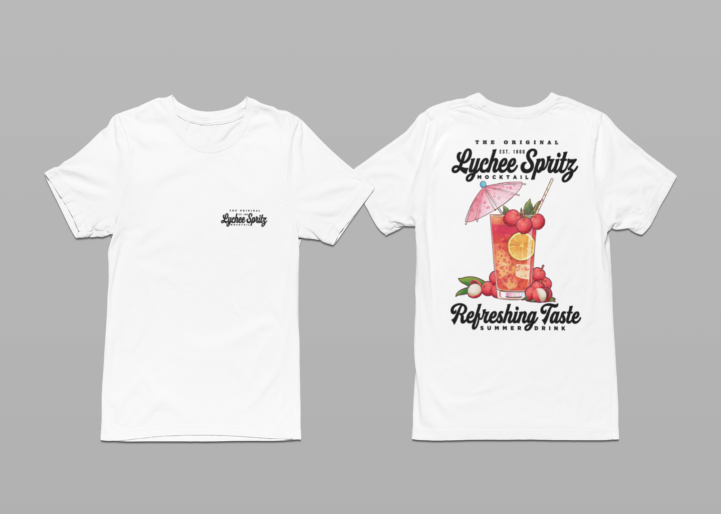 Lychee Spritz Mocktail T-Shirt – Featuring Refreshing Summer Drink Graphic