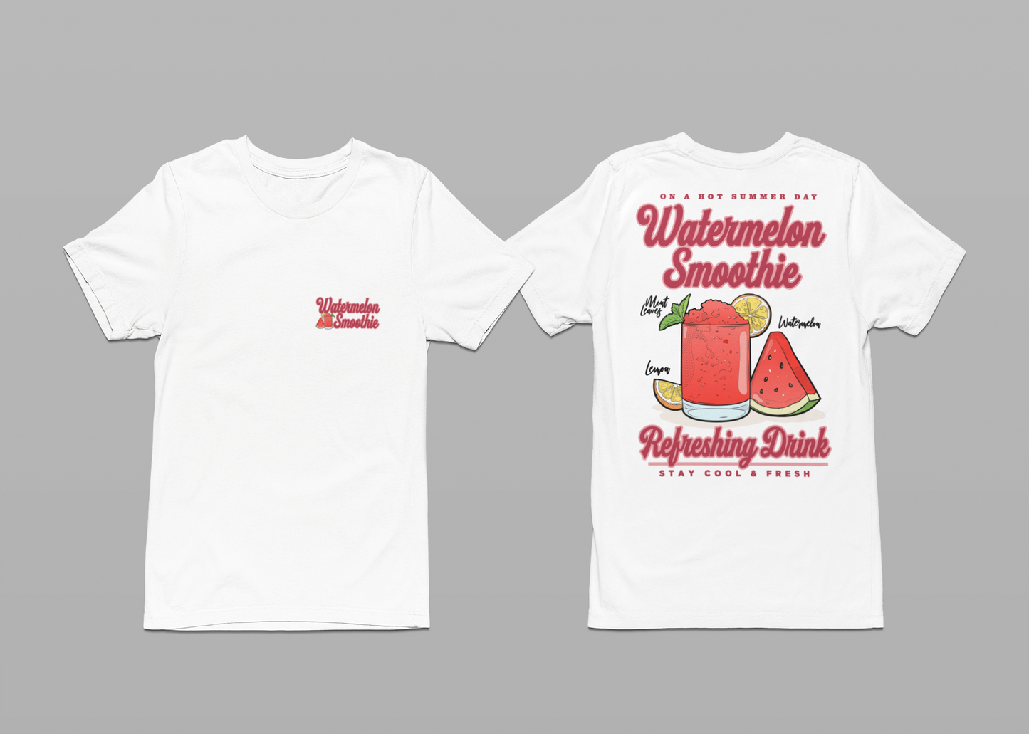 Watermelon Smoothie T-Shirt – Refreshing Summer Drink Graphic