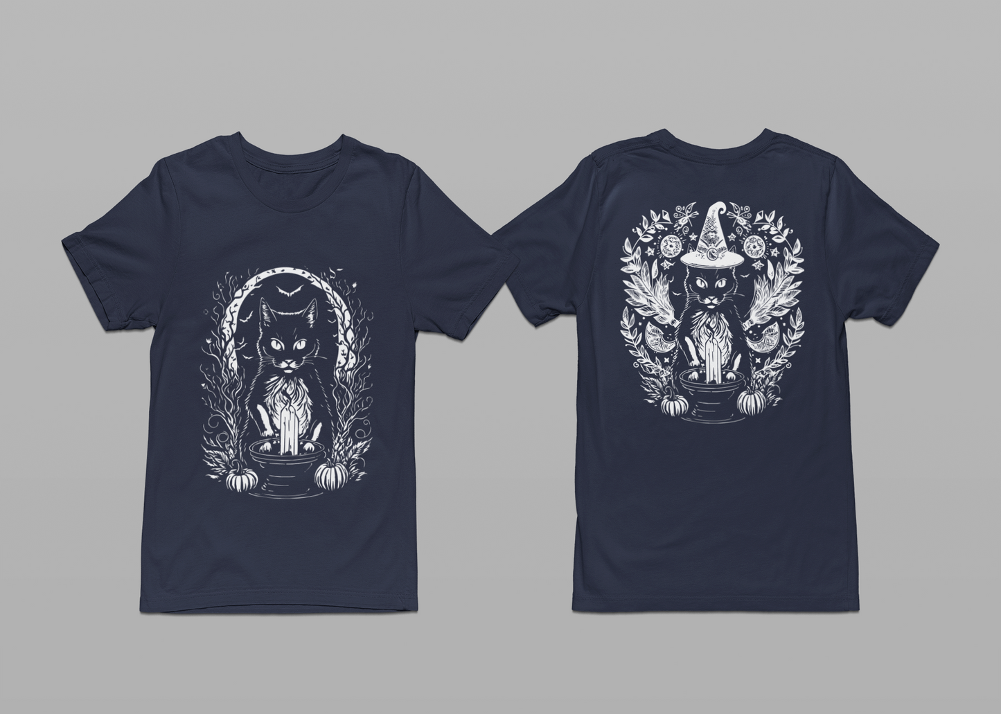 Witchy Black Cat Moon Candle Magic T-Shirt