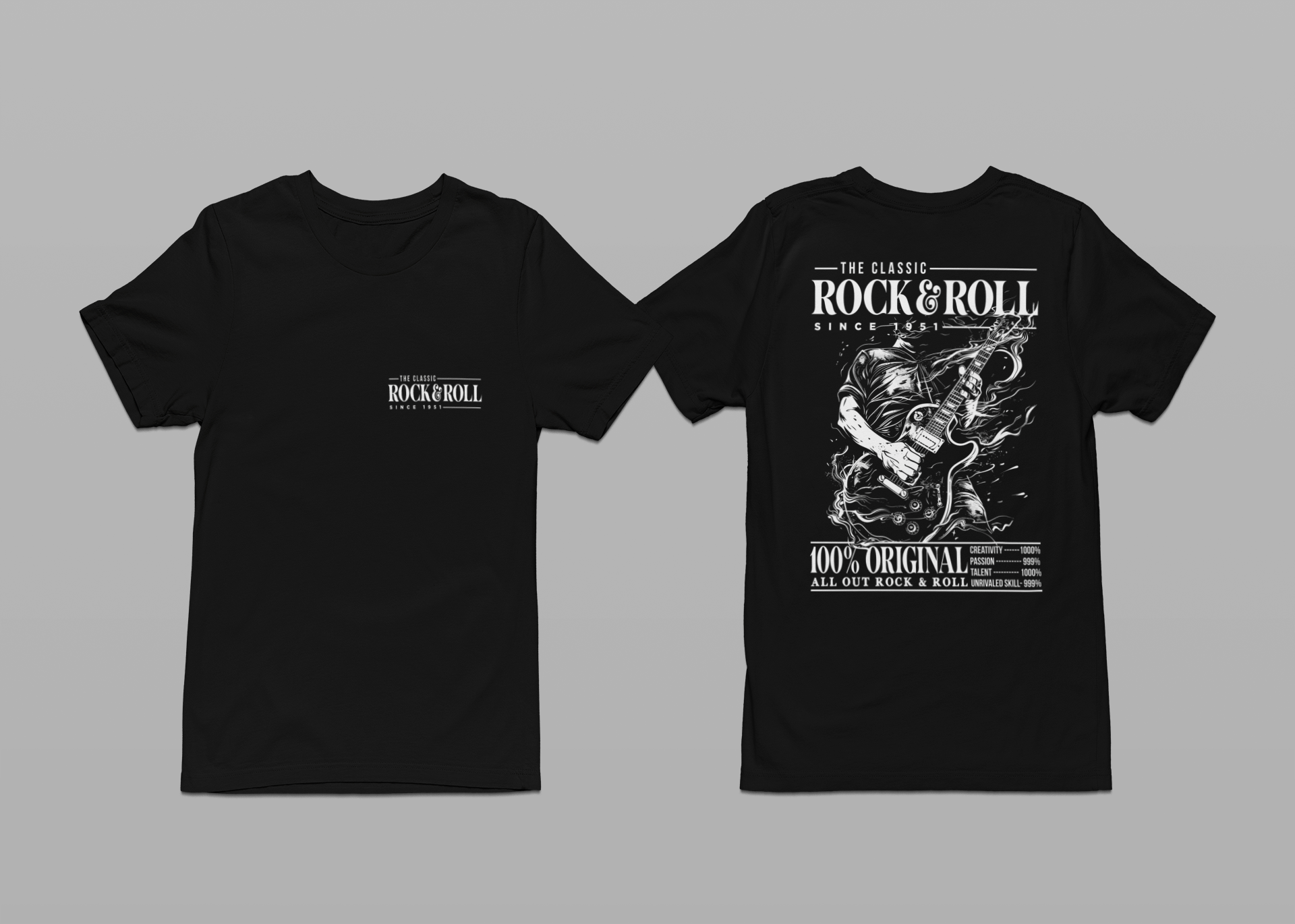 ROCK-N-ROLL Fast Hard – Cat Guitarist Tee