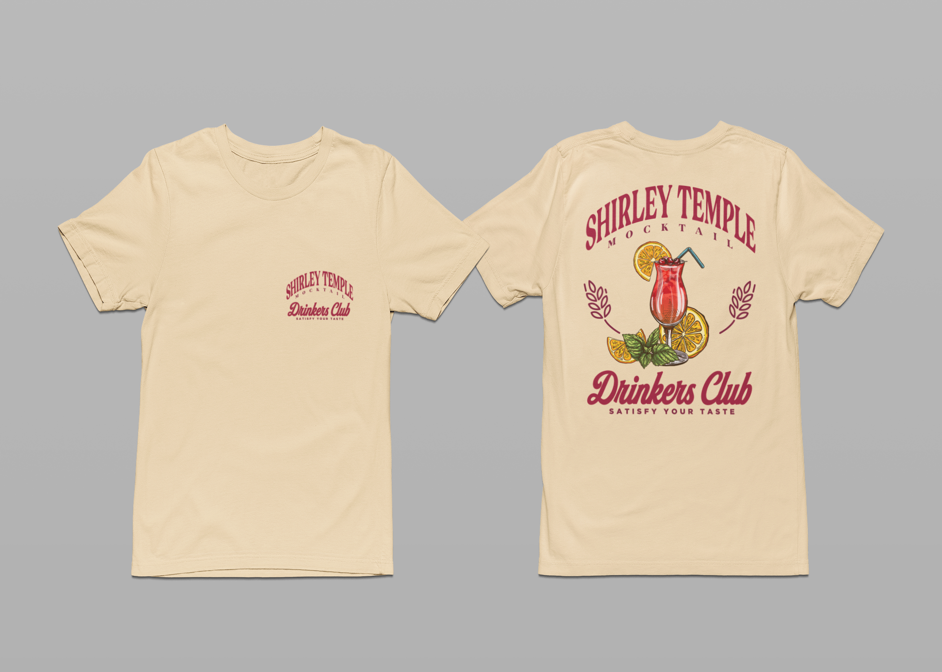 Shirley Temple Mocktail Drinkers Club Tshirt – Satisfy Your Taste