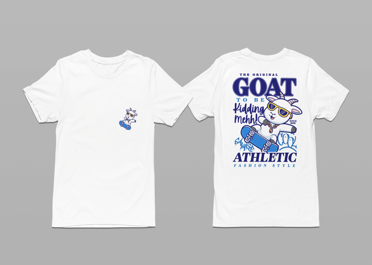 The Original GOAT to be Kidding Mehh! Skateboarding Goat T-Shirt