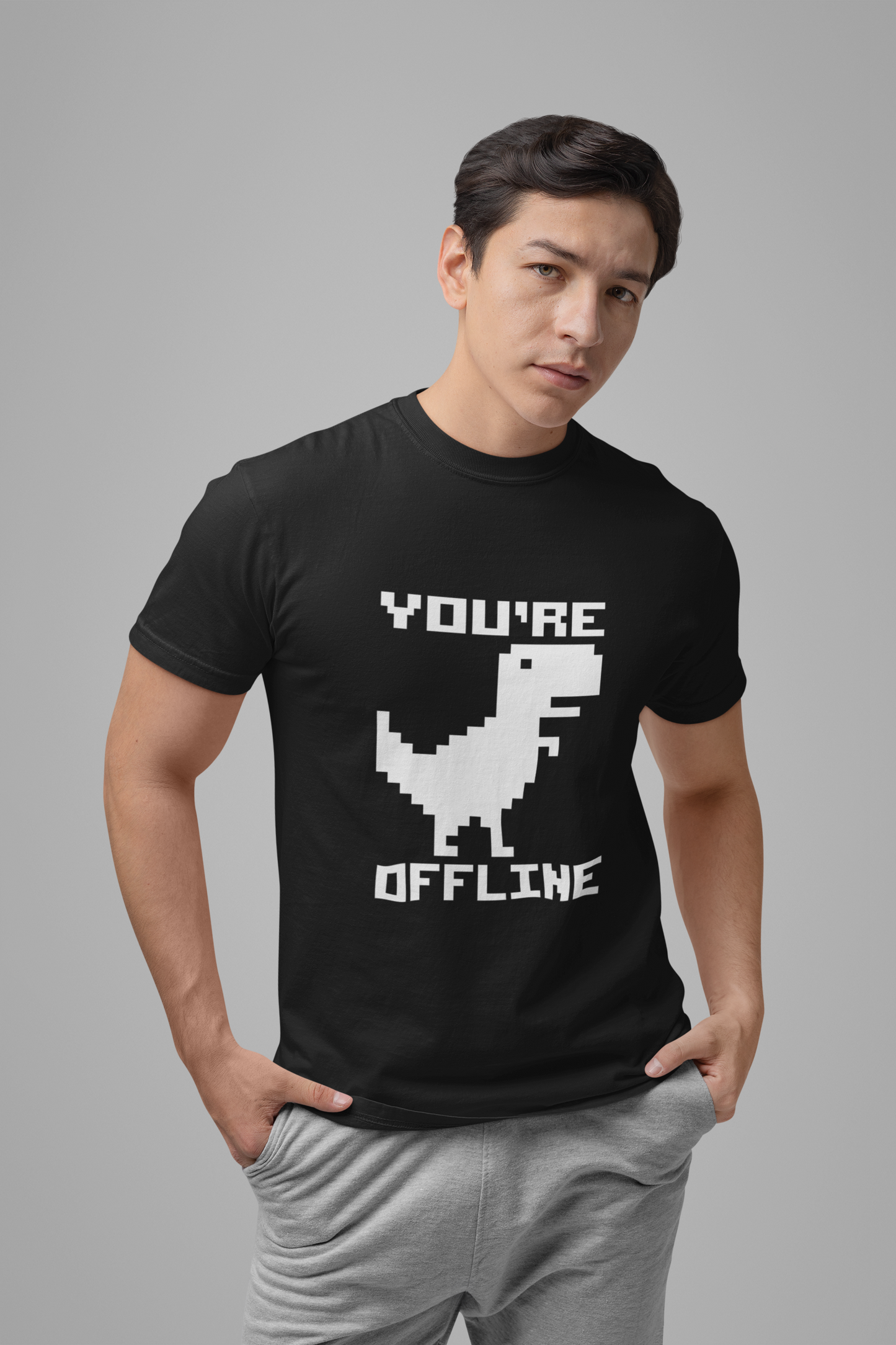 You're Offline Pixel Dinosaur T-Shirt