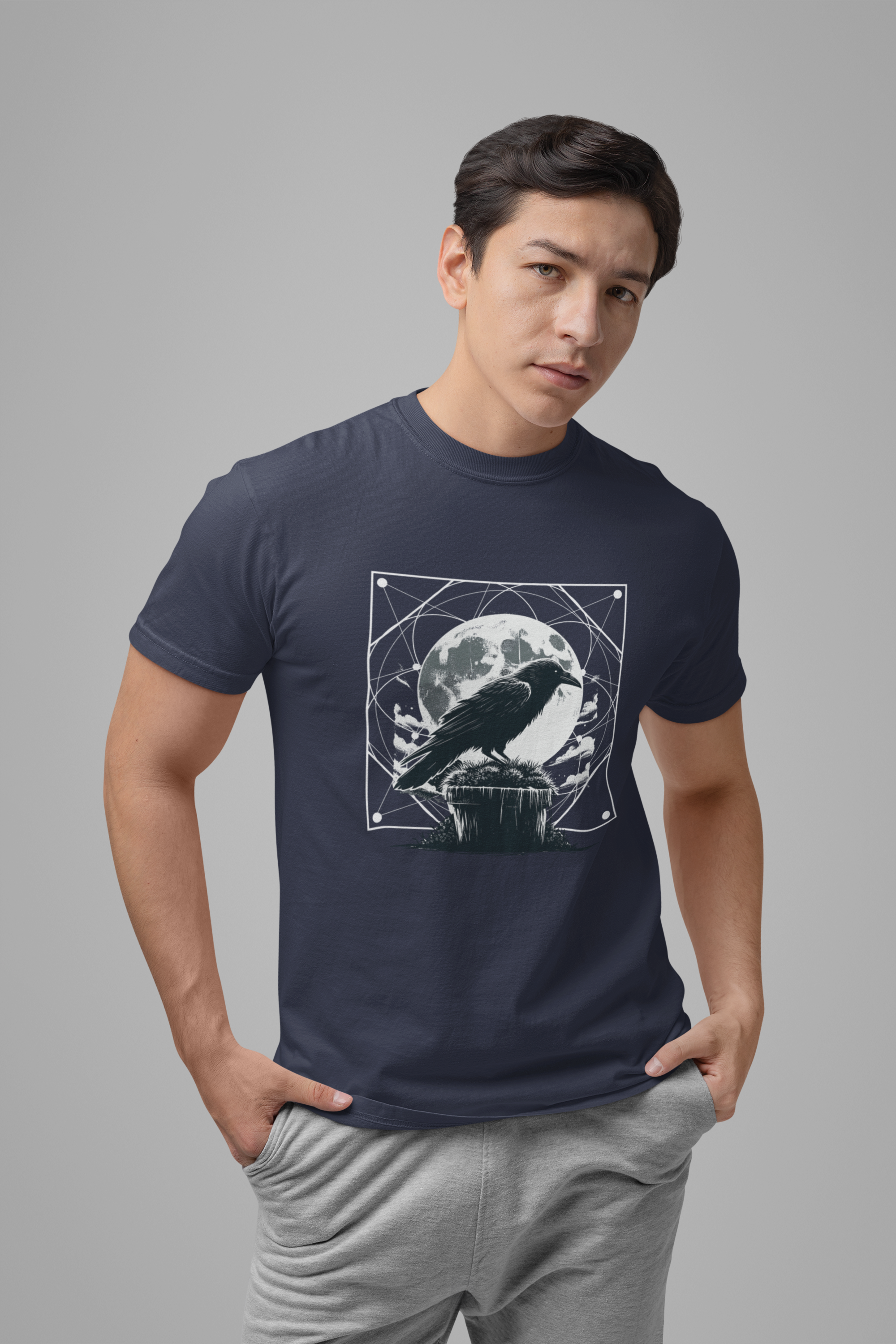 Moonlit Crow Purple Night T-Shirt