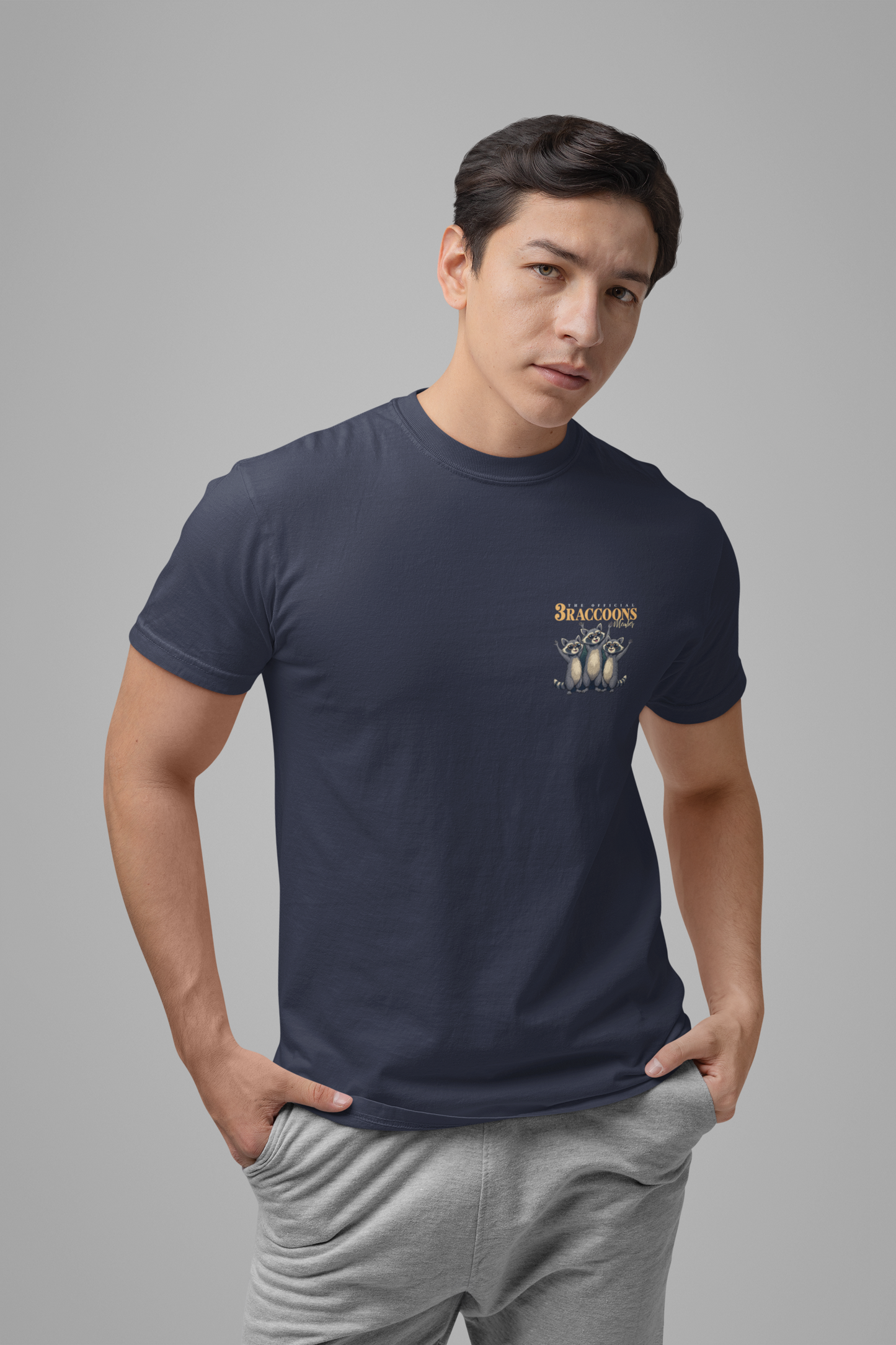 The Classic 3 Raccoon Members T-Shirt – Moonlight Racoon Adventure Graphic