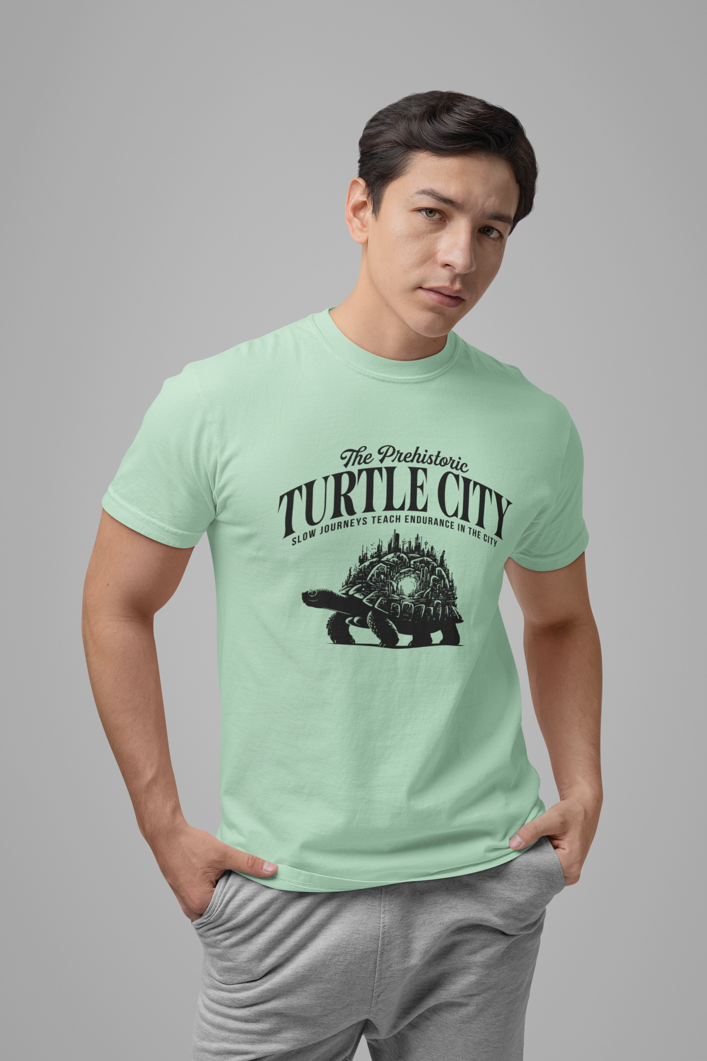 The Prehistoric Turtle City Tshirt – Slow Journeys Teach Endurance