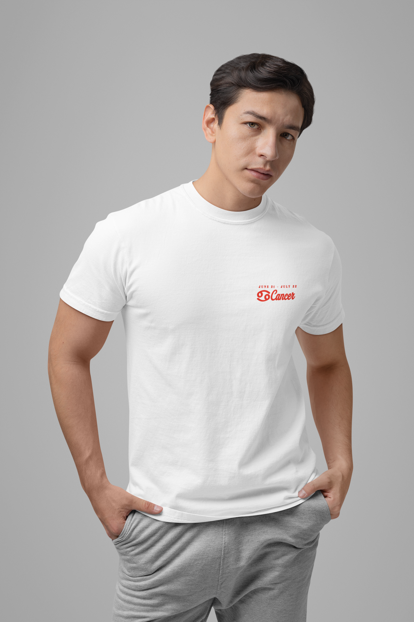 Cancer Zodiac T-Shirt – Crab with Astrological Wheel and Water Element