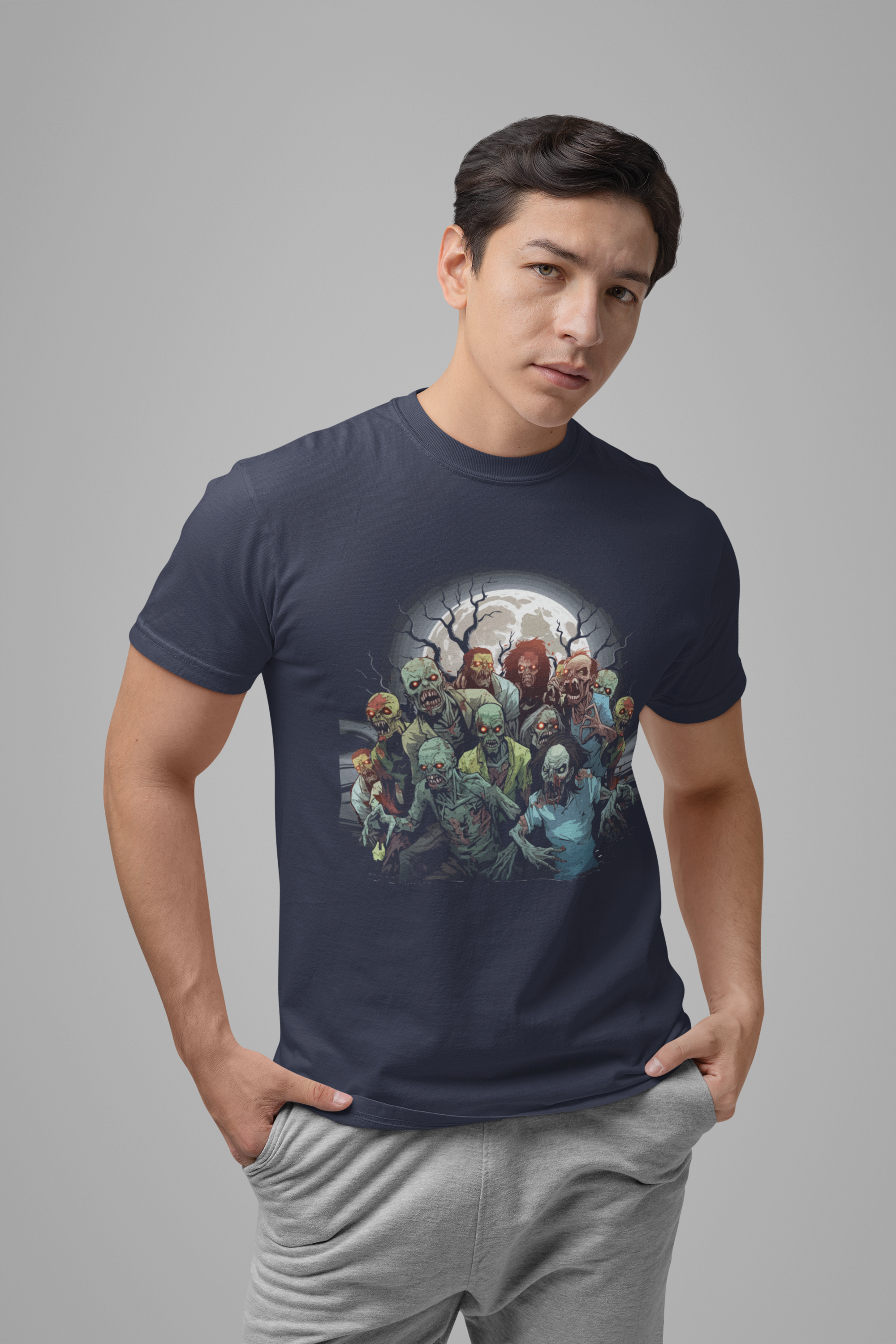 Zombie Horde vs Eldritch Monster Horror T-Shirt