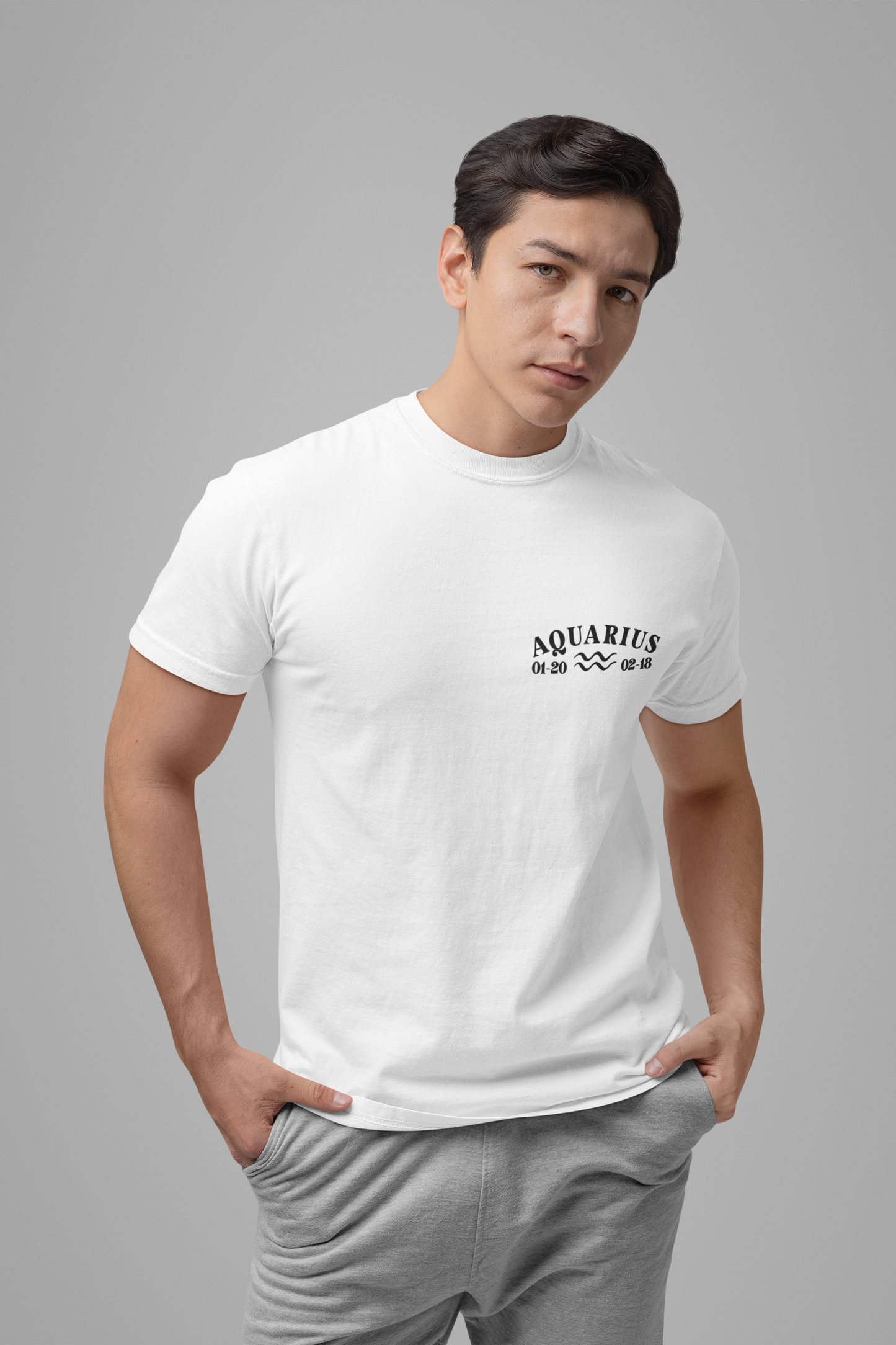 Aquarius Constellation & Floral Zodiac T-Shirt – January 20 to February 18