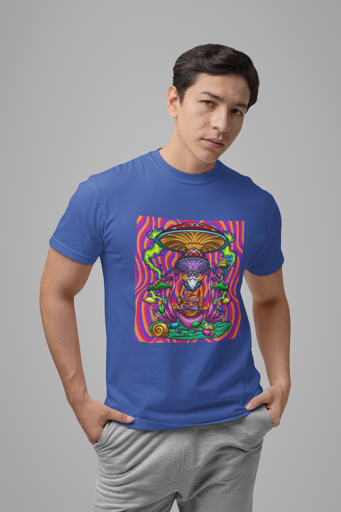 Psychedelic Mushroom Wizard Stay Wild & High T-Shirt