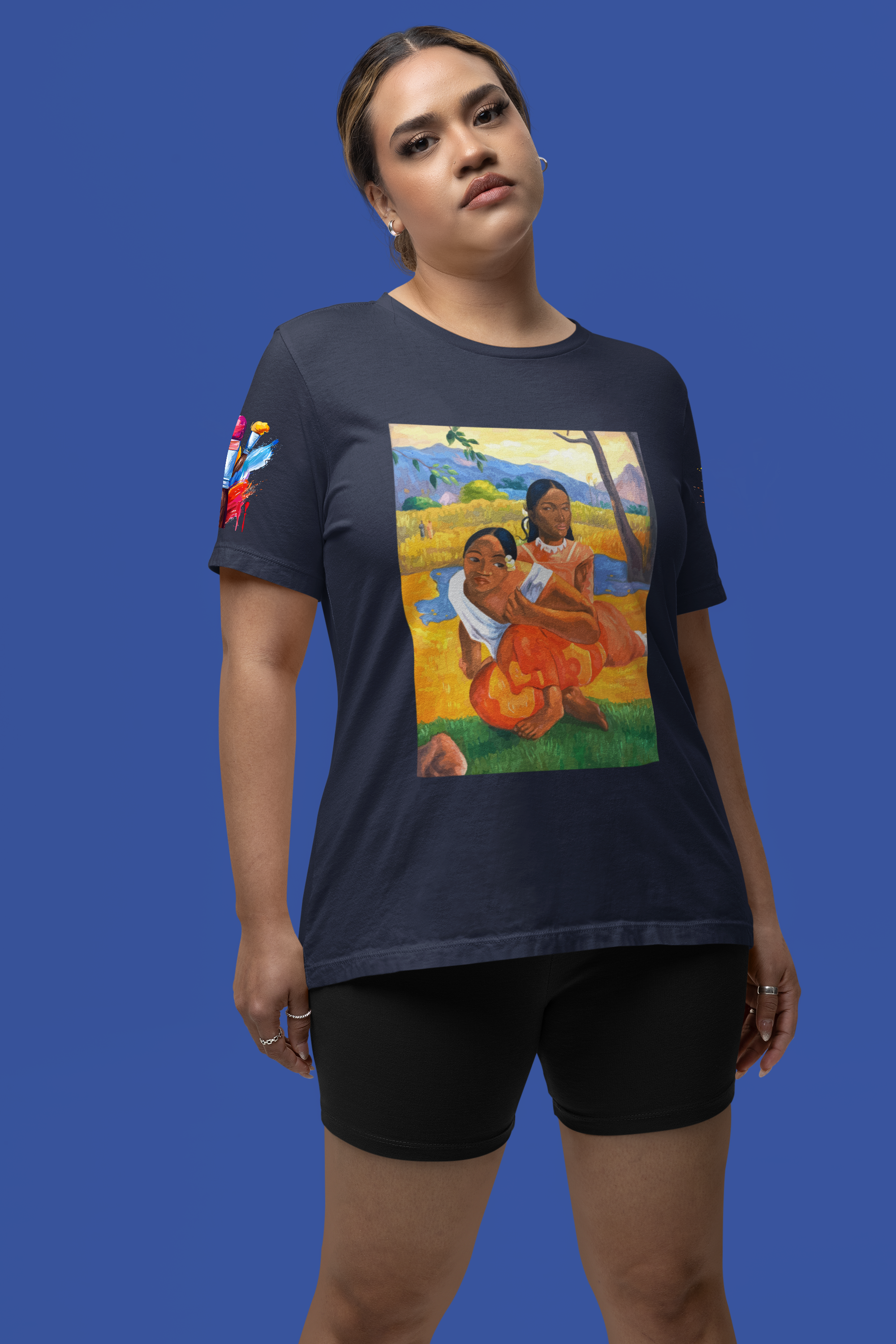 Tahitian Women Art T-Shirt – Post-Impressionist Tropical Paradise Painting Graphic Tee